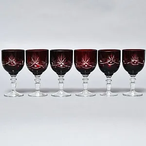 Набор Графин и Рюмки «Рубиновый Хрусталь», Tirgu-Mures Германия, 50 -е годы ХХ века.