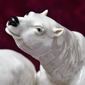 Антикварная Фарфоровая Статуэтка «БЕЛЫЕ МЕДВЕДИ», Karl Ens / Карл Энс, первая половина ХХ века.