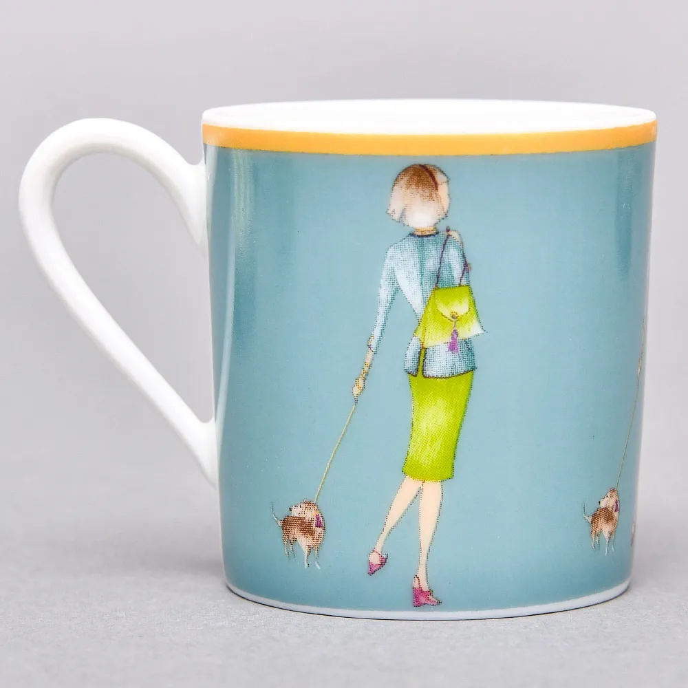 Набор из 4-х Кофейных пар «За покупками - Shopping», Limoges Medard de Noblat Франция, конец ХХ века.