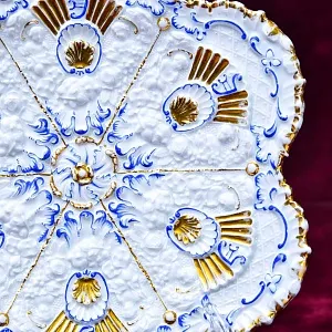 Антикварная Коллекционная Тарелка - Блюдо «ЦВЕТЫ», Фарфор MEISSEN Германия.