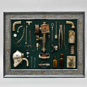 Коллекционное Настенное Панно - Картина «Медицинские Приборы», СССР -40гг. ХХ века.