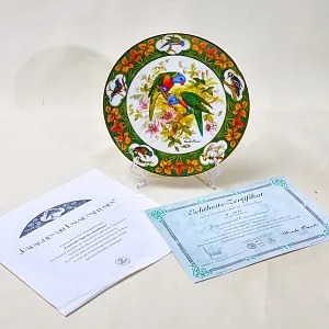 Редкость! Коллекционная Тарелка «Попугай» Фарфор, Hause Schirnding, Германия - 1994 год.