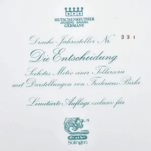 Коллекционное Блюдо - Тарелка «Мифы, сказания. Решающая битва» Фарфор Hutschenreuther Германия. 