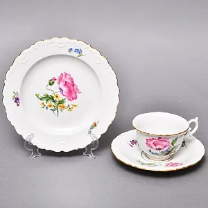 Чайный набор «Мейсенский букет» на 6 персон, Фарфор MEISSEN Германия, 1924 - 1934 годы. 