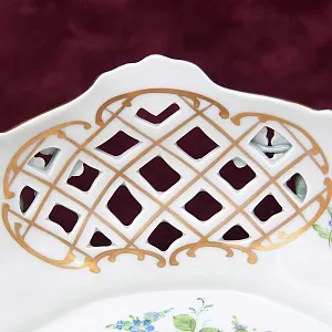 Фарфоровая Сухарница - Корзинка для выпечки - Вазочка - Конфетница «Цветение Лета» SP Dresden Германия