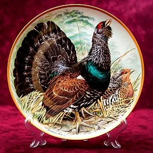 Коллекционная Тарелка «Глухарь» Фарфор Лимож Limoges Франция 1979 год.