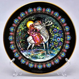 Коллекционная Тарелка «Золотые рога» из серии «Русские сказки», Heinrich Villeroy&Boch Германия, 80-е годы ХХ века.