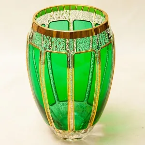 Коллекционная Ваза для Цветов «Зелёный Изумруд», Хрусталь ERNST WITTIG, Германия середина ХХ века.