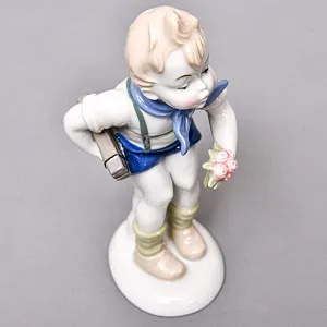 Парные Фарфоровые статуэтки «Дети. Мальчик и Девочка», Wagner & Apel Lippelsdorf Германия, 1949 - 1951 годы. 