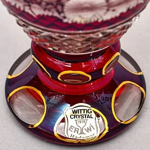 Винтажная Вазочка - Кубок - Рубиновый Хрусталь, Egermann, Богемия, Чехия 50гг.