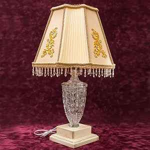 Винтажная Настольная Лампа Светильник «Lyyus» в хрустальном корпусе. Франция  Н-57см.