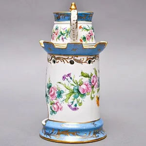 Антикварный Заварочный Чайник на подставке «Цветочная гирлянда», Франция - первая половина ХХ века.