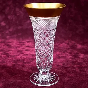 Хрустальная Ваза с Золотым кантом, Н - 20 см., SCHONBORNER, Германия 60-е гг.