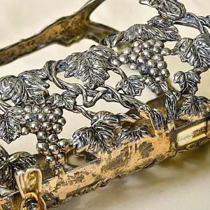 Антикварная Металлическая Подставка «Виноградная Лоза» для винной бутылки, Франция.