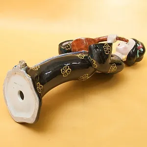 Большая Интерьерная Фаянсовая Статуэтка «Девушка с лютней», CIA MANNA Италия 50-е годы.