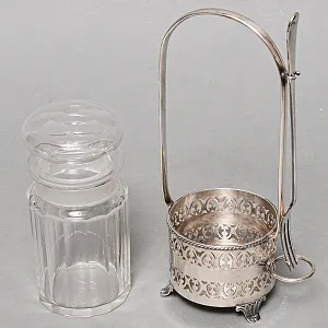 Хрустальная Емкость - Банка с крышкой для солений, Elkington & Co. Англия, SHEFFIELD.