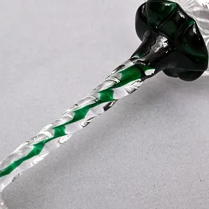 Антикварный Хрустальный Бокал для Вина с цветной зелёной дорожкой в ножке, Annahütte Германия.