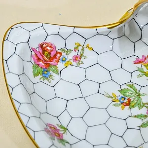 Винтажная Сервировочная Корзинка - Менажница «Букет» Фарфор Limoges Лимож Франция.