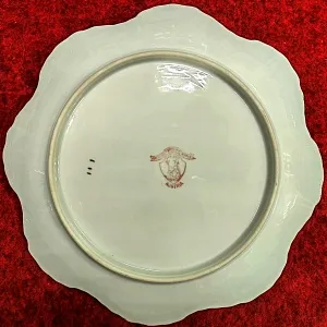 Редкость! Антикварная Фарфоровая Тарелка - Блюдо «Девушка с веретеном», Works Karlsbad, Австрия конец XIX - начало ХХ века.