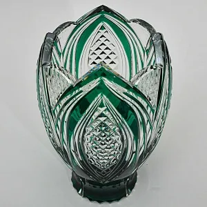 Хрустальная Ваза «Зеленый Тюльпан», VAL SAINT LAMBERT  Бельгия, середина ХХ века.
