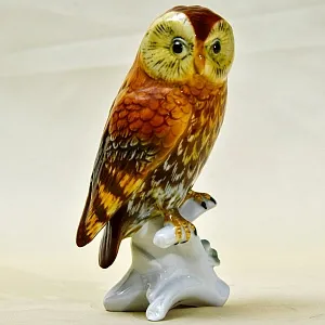 Птица - Фарфоровая статуэтка «СОВА», Карл Энс / Karl Ens,  Германия, 30-е годы ХХ века.