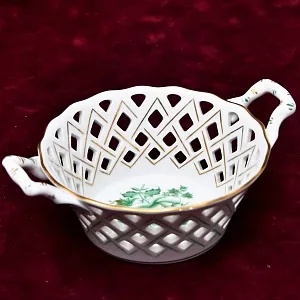 Фарфоровая Вазочка - Сухарница - Мелочевница «Индийский Цветок» , HEREND Венгрия.