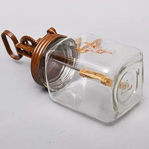 Старинная Кухонная Механическая Маслобойка, Стекло / Металл, Германия середина ХХ века. 