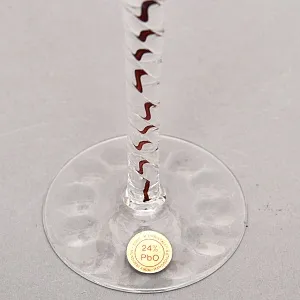 Редекость! Хрустальные Фужеры для вина с цветной дорожкой в ножке, Lauzrits Германия, 60 -е годы ХХ века.