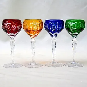 Полный Набор, все 8-мь Цветов! Хрустальные Бокалы для Вина серия «Виноград», NACHTMANN Германия.