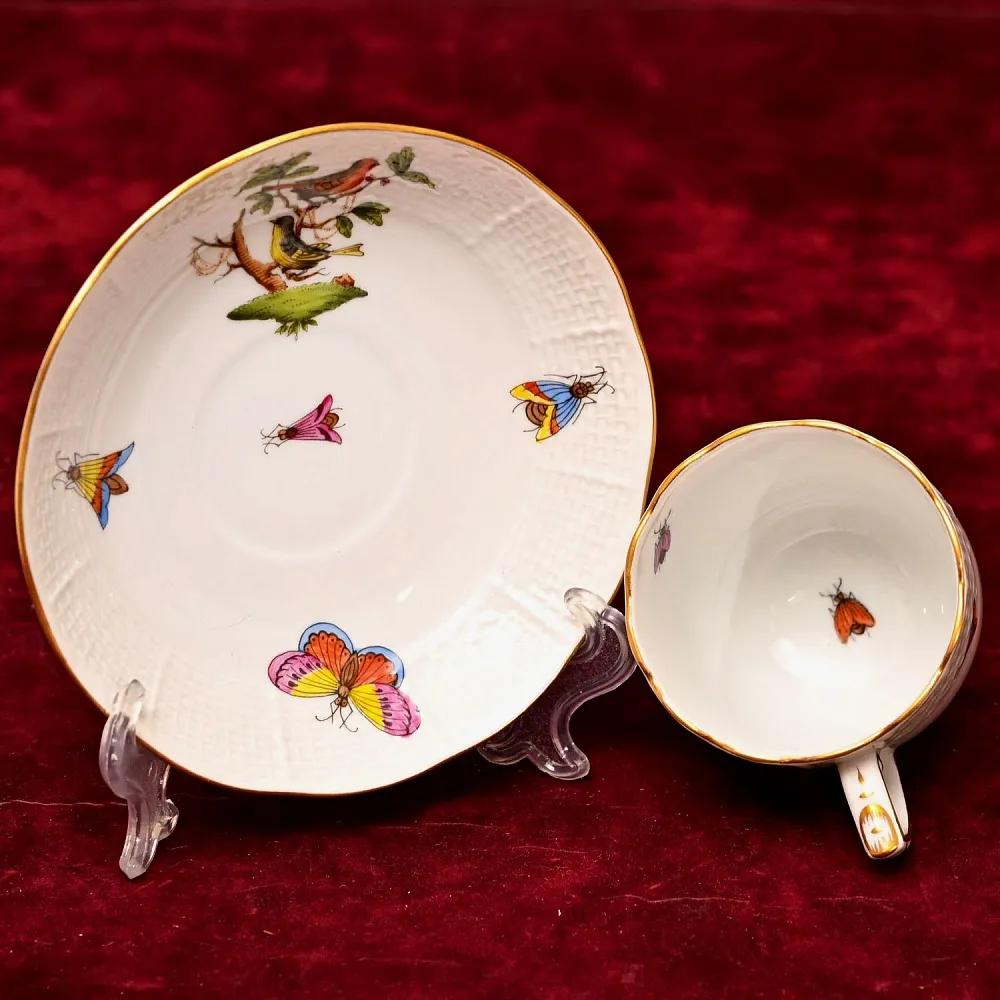 Коллекционная Кофейная пара «ROTHSHILD BIRDS», Фарфор Herend Венгрия, вторая половина ХХ века.