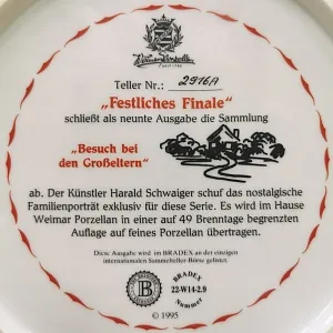 Большая Тарелка «Праздник - Дедушка и Бабушка» Фарфор, Weimar Porzellan Германия -1995 год.