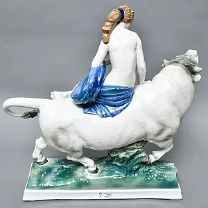 Редкость! Очень Большая Фарфоровая статуэтка «ПОХИЩЕНИЕ ЕВРОПЫ», Karl Ens Германия, начало ХХ века. 