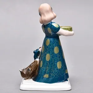  Антикварная Фарфоровая статуэтка «Девочка с утками», ROSENTHAL Германия, первая половина ХХ века.