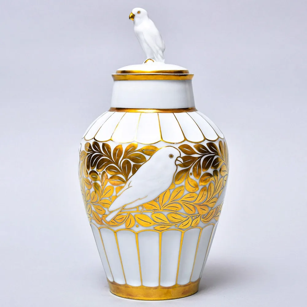 Редкость! Авторский Винтажный Фарфоровый Вазон «ПТИЦЫ», Hutschenreuther Германия Н - 28 см.