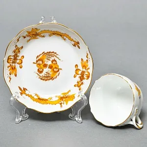 Коллекционная Фарфоровая Кофейная Пара «Золотой Дракон», MEISSEN / МЕЙСЕН Германия.