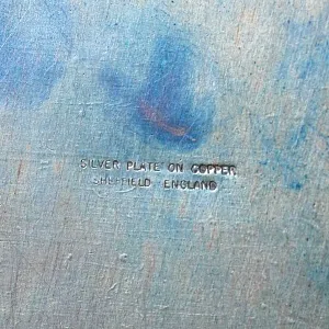 Винтажный Овальный Поднос с бортиком, Мелталл Silverplate, SHEFFIELD Англия.