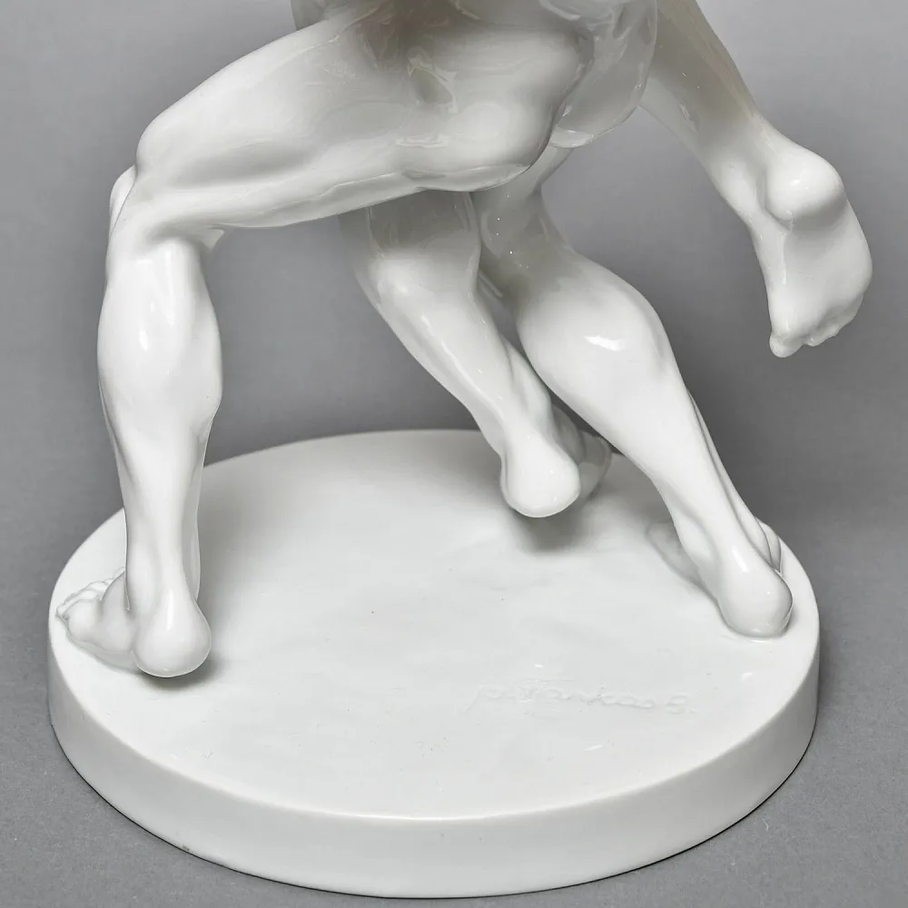 Редкость! Большая Фарфоровая статуэтка «Cпортсмены. БОРЦЫ», HEREND Венгрия, середина ХХ века.