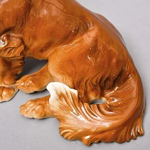 Коллекционная Фарфоровая статуэтка «Собака - Длинношерстная Такса», Karl Ens Германия.