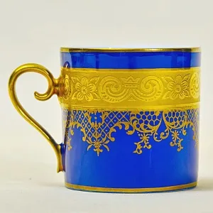 Коллекционная Фарфоровая Кофейная Пара «Лазурная роскошь»,  KARLSBADER, Германия.