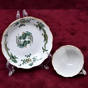 Классическая Фарфоровая Кофейная пара «Зеленый Дракон», MEISSEN Германия, первая половина ХХ века.