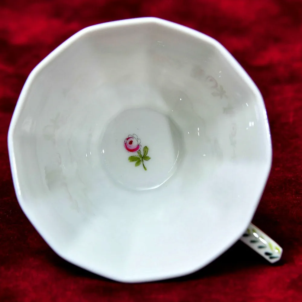 Редкая!!! Коллекционная Кофейная пара «Цветочный орнамент», фарфор Nymphenburg, Германия.