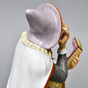 Антикварная Фарфоровая скульптура «Паяц с мандолиной», ROSENTHAL Германия - 1922 год.