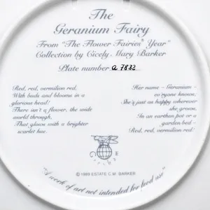 Коллекционная Фарфоровая Тарелка - Блюдо «Фея Герани», Wedgwood Англия - 1989 год. 