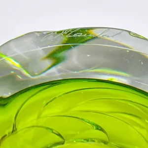 Фигурная Хрустальная Пепельница «Изумрудная Капля» Хрусталь VAL SAINT LAMBERT Бельгия.