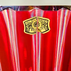 Ваза - Красный Хрусталь VAL SAINT LAMBERT (Вал Сант Ламберт) Бельгия, конец 60-х гг.