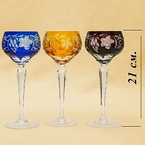 Шесть Бокалов из Цветного Хрусталя «Виноград», NACHTMANN Германия, 60 -е годы ХХ века.