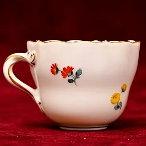 Классическая Кофейная пара «ЦВЕТЫ», Фарфор MEISSEN / МЕЙСЕН Германия.