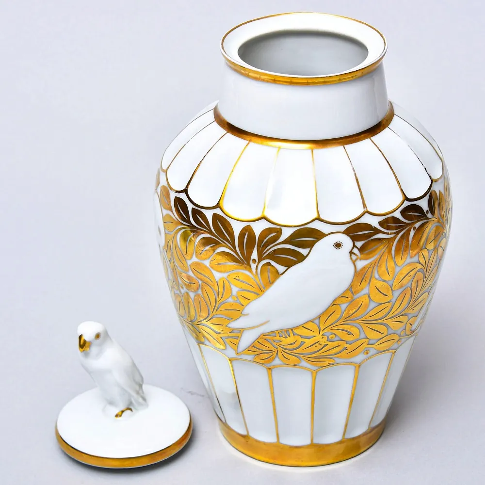 Редкость! Авторский Винтажный Фарфоровый Вазон «ПТИЦЫ», Hutschenreuther Германия Н - 28 см.