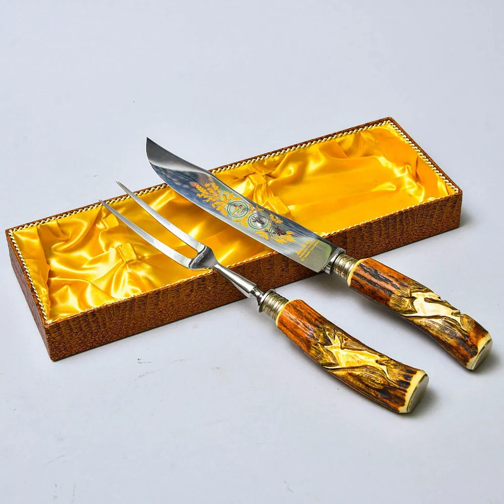 Набор для Барбекю «Охота» - Нож и Вилка, Германия, Klaus Tragbar Solingen, 60 -е гг.