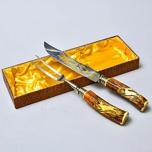 Набор для Барбекю «Охота» - Нож и Вилка, Германия, Klaus Tragbar Solingen, 60 -е гг.